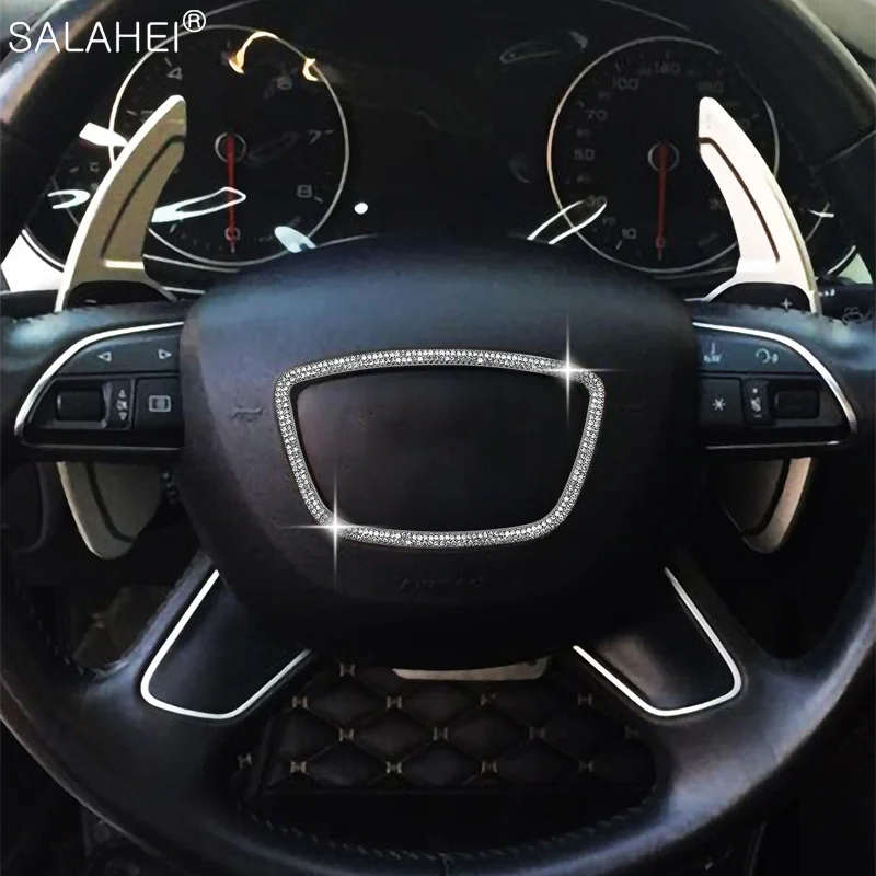 

Car Steering Wheel Center Diamond Decoration Sticker For Audi A1 A3 A4 C5 C6 Avant B6 B7 Allroad B8 S3 A6 Q7 Q5 SQ5 TT 8V 8L RS3