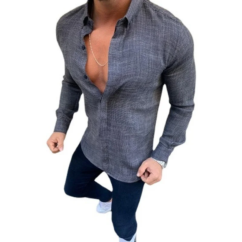 New Long Sleeve Men's Casual Double Access Cotton Shirt