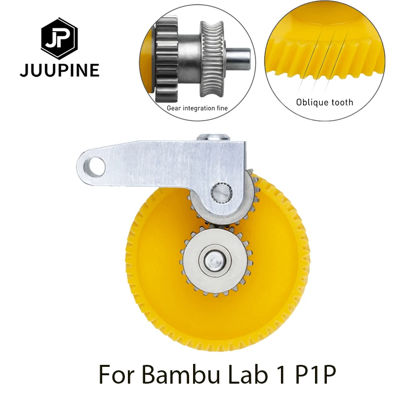 

For Bambu Lab P1P X1 Hardened Steel Extruder Gear Assembly For Carbon Fiber Nylon And Glass Fiber Nylon 1.75MM Filament Extruder