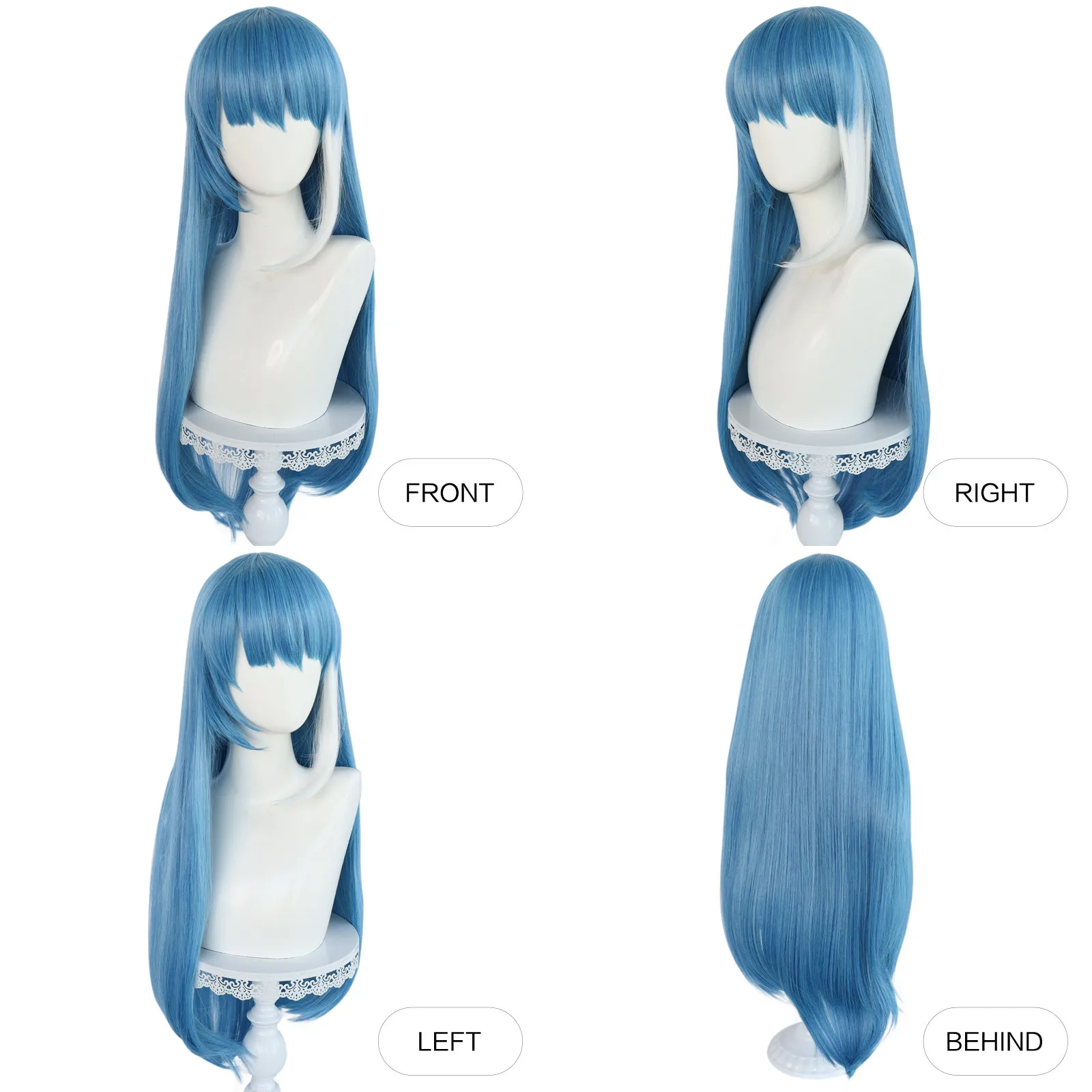 Парик для косплея аниме Yozakura Mutsumi семейство Mission голубая смесь белые длинные