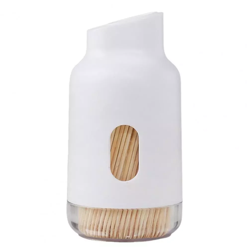 

NEW2023 Toothpick Holder 1 Set Practical Transparent Visible-Design White Color Portable Toothpick Case Mini Gadget Set for Hou