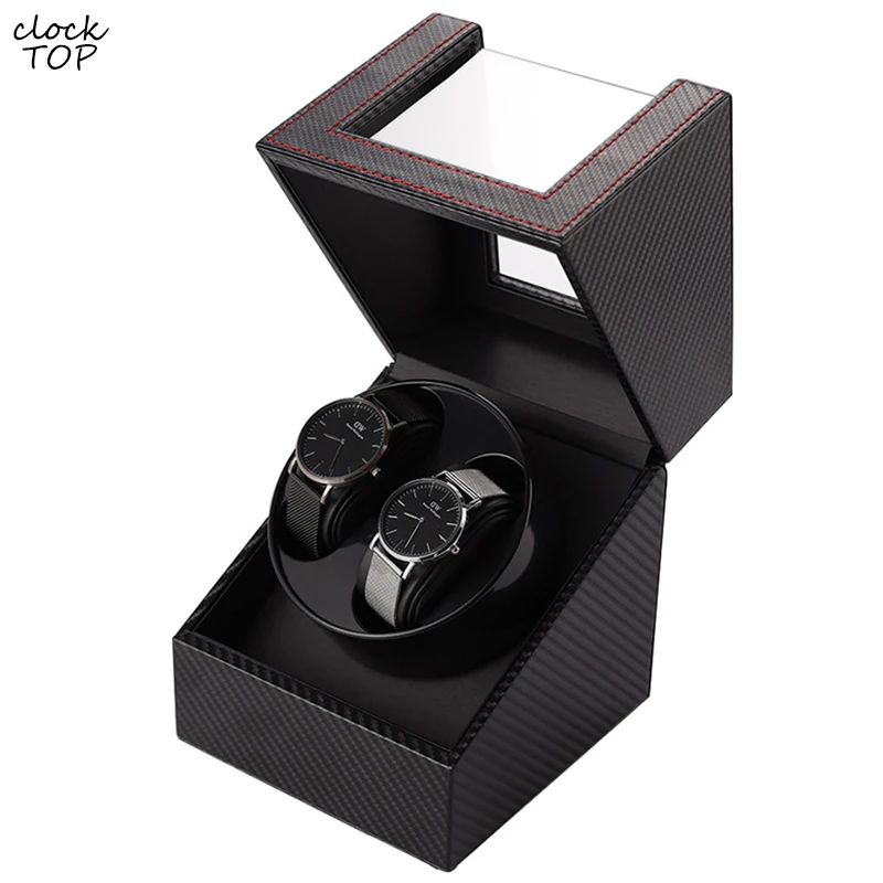 

2 Watch Winder Box Holder Display for Automatic Mechanical Double Slot Winding Storage Case EU AU USA UK USB Charger Organizers