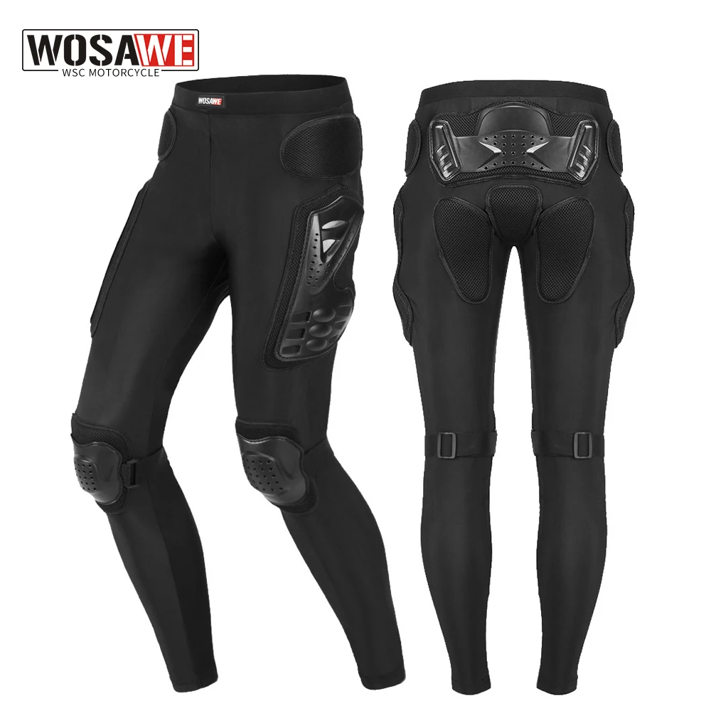 

WOSAWE Men MTB Motorcycle Armor Pants Knee Crotch Hip Butt Protection Off-Road Motorbike Motocross Tight Protective Trousers