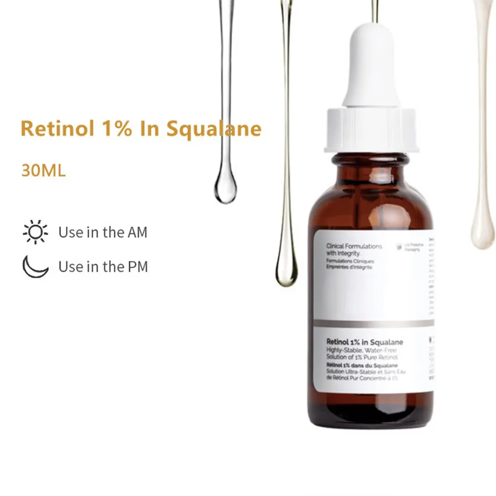 

30ml Original Retinol 1% In Squalane Facial Serum Anti-Aging Fades Fine Lines Reduces Pores Lighten Dark Spots Lifting Face Care