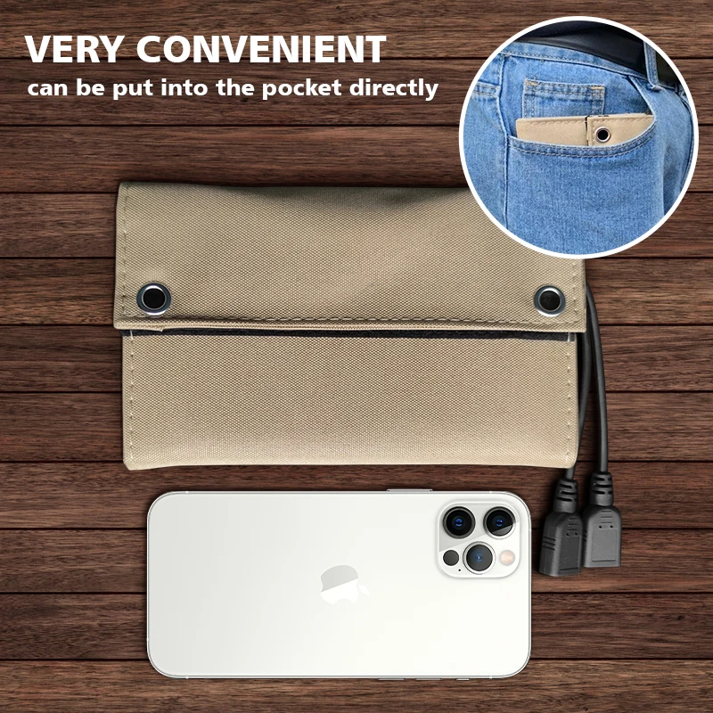 Складная солнечная панель 5 в 10 Вт внешний аккумулятор для сотового телефона