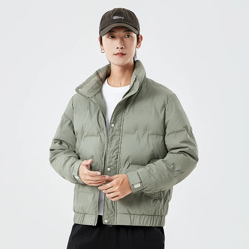 Негабаритный Пуховик С Воротником-стойкой Повседневный Хлопковый Кардиган