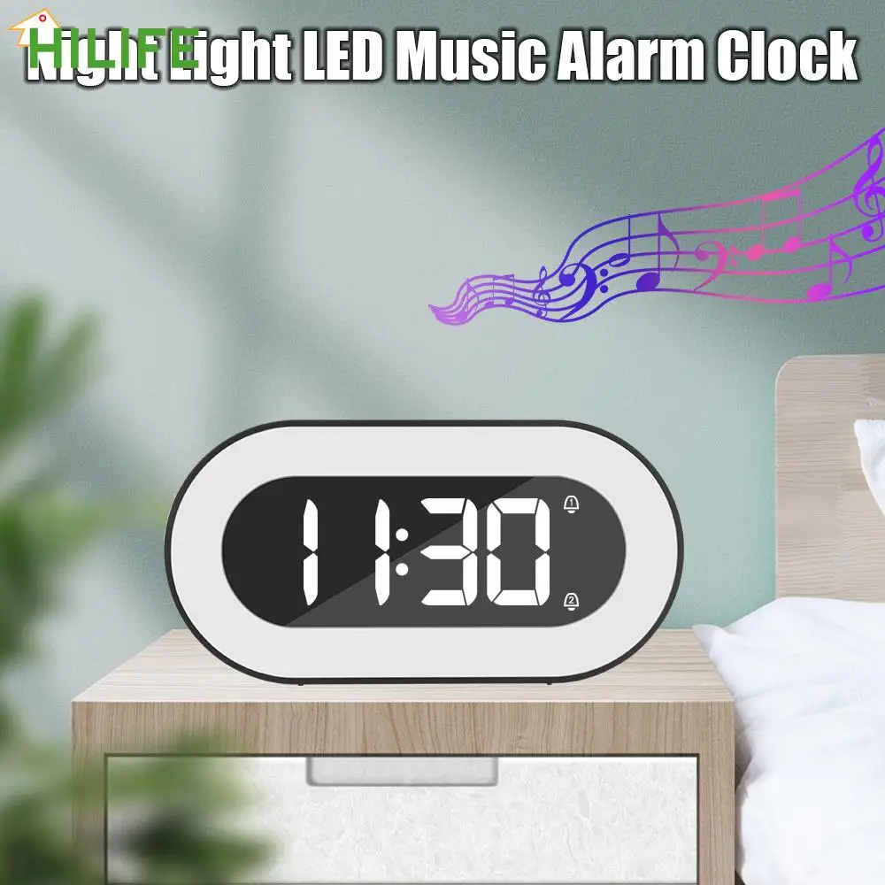 

Музыкальные настольные часы с сенсорным повтором сигнала, цифровой будильник, электронные настольные часы, питание от USB, светильник, домаш...