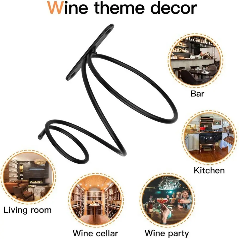 Черная металлическая настенная винная полка для красного вина с фоторамкой и