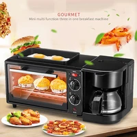 3 in 1 220V Electric Oven Toaster Coffee Cooker Egg Fried Breakfast Maker Automatic Baker Cooking Fryer All In One Solution