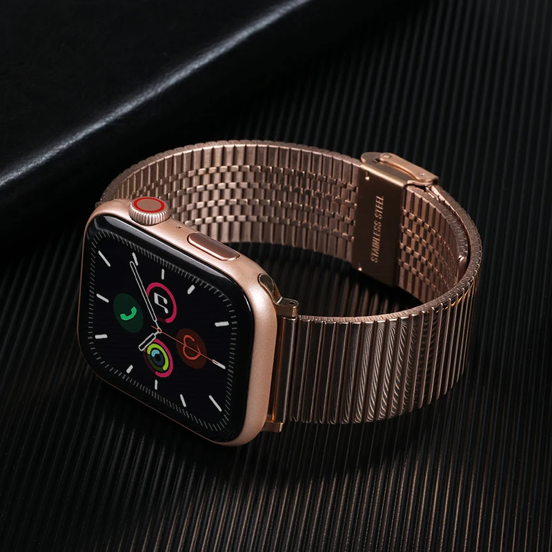 

Metal Band For Apple Watch 7 45mm 41mm band new stainless steel bracelet wristband For iWatch 6 5 4 3 2 SE 44mm 40mm 42mm correa
