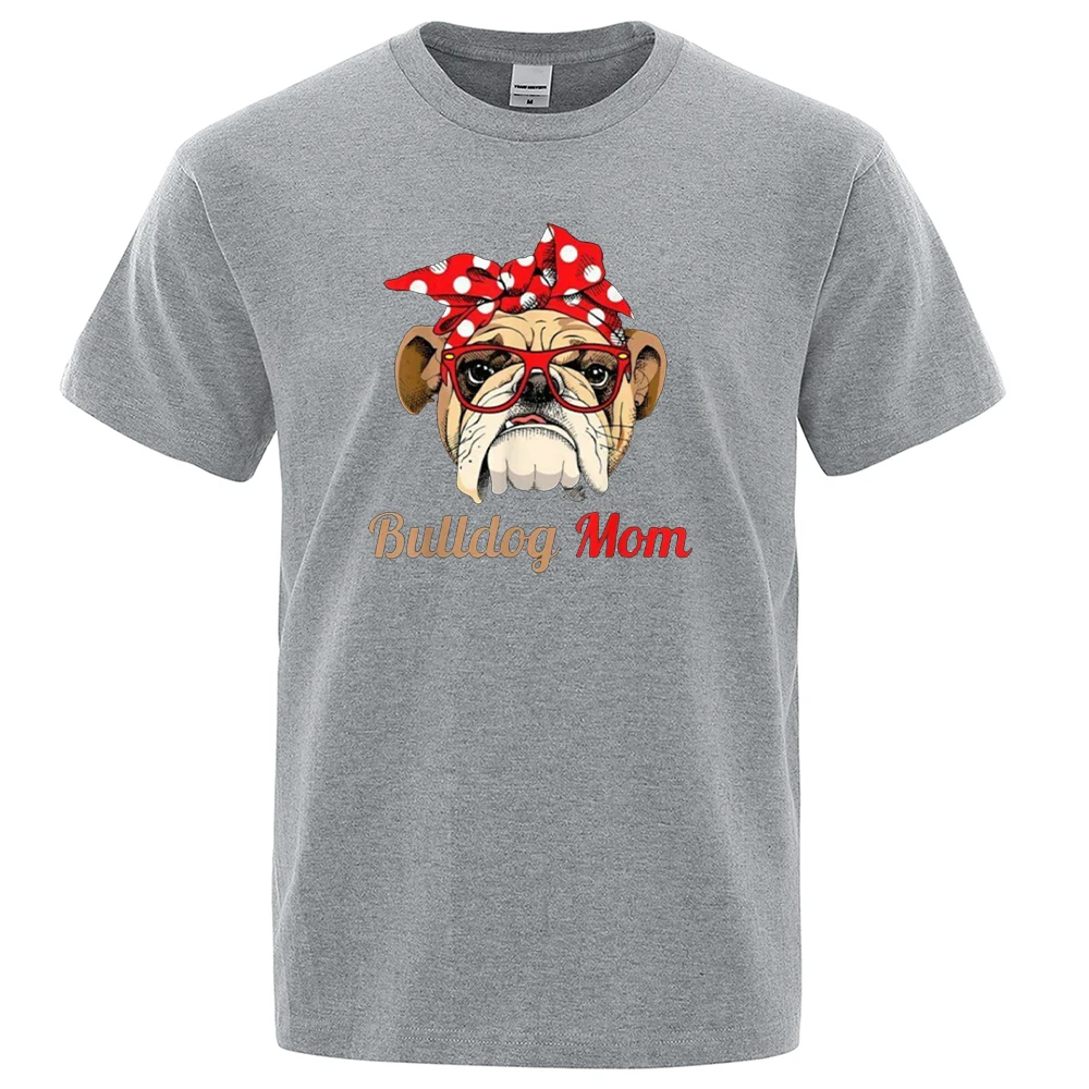 

Футболка Bulldog Mom с галстуком-бабочкой и серебристым зеркальным принтом, Мужская футболка, крутая свободная футболка, модная Высококачествен...