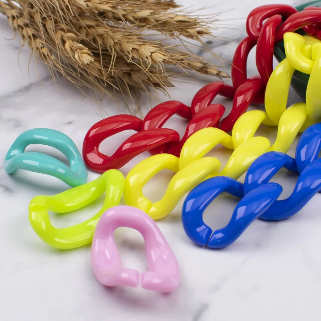 

10/20pcs 26*37mm Acrylic Twisted Chains Assembled Parts Beads for Jewelry Making DIY Bracelet Necklace Earrings Accessories