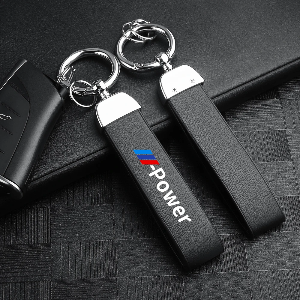 

Luxury Leather Car Logo Keychain Key Rings Key Holder Auto Accessories For BMW M Power E46 E90 E60 F30 F10 E39 E36 F20 E92 E87