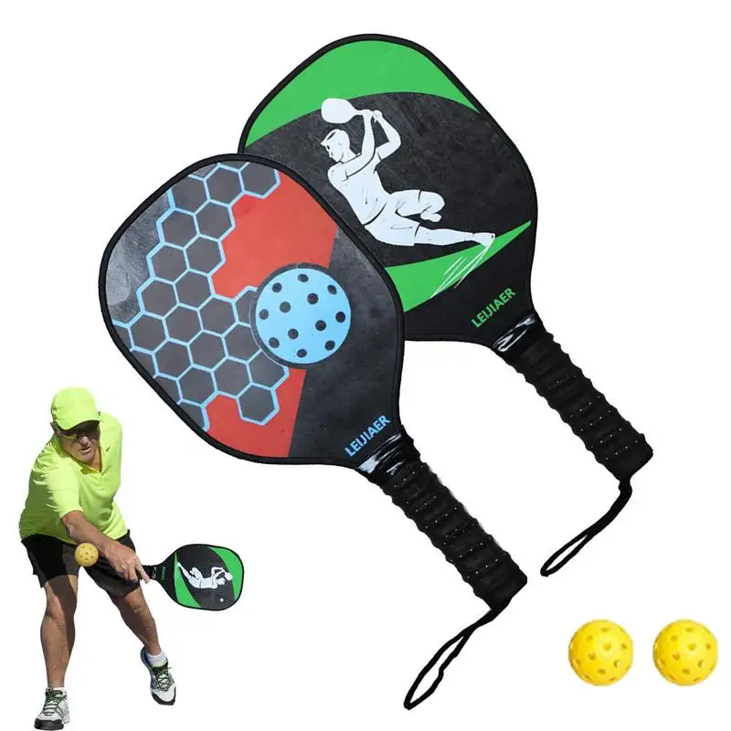 

Набор легких ракеток для пиклебола, 2 шт., ракетки для пиклебола с 2 мячиками для взрослых, игры в помещении и на улице