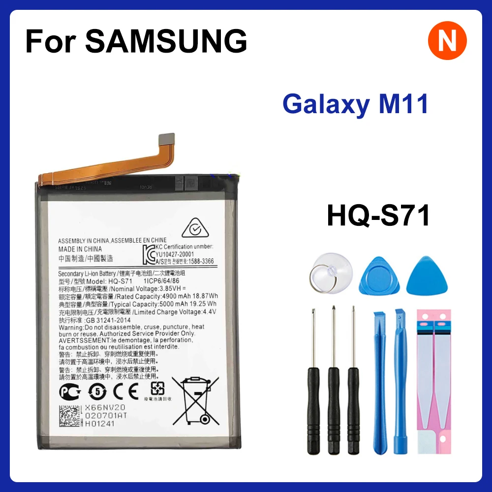 

Оригинальная фотобатарея SAMSUNG 100% мАч, Высококачественная запасная батарея для Samsung Galaxy M11, Фотоэлементы