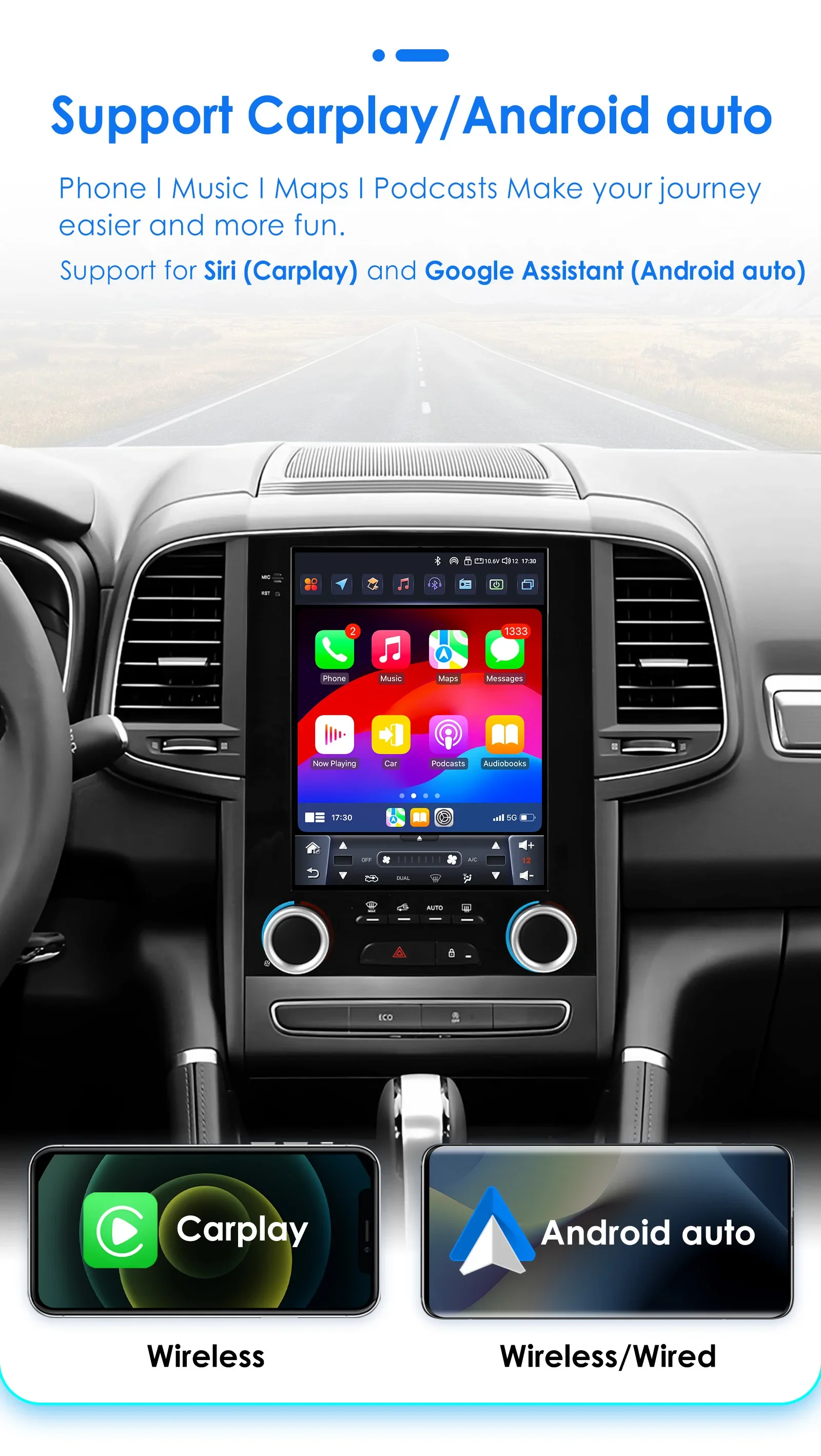 9 7-дюймовый автомобильный мультимедийный видеоплеер Android 13 для Renault Koleos Megane 4 Samsung