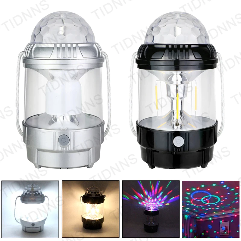 

5V Charging Crystal Stage Light Colorful LED Disco Party Lamp Portable Lantern Collapsible Waterproof Light for Home Decoration