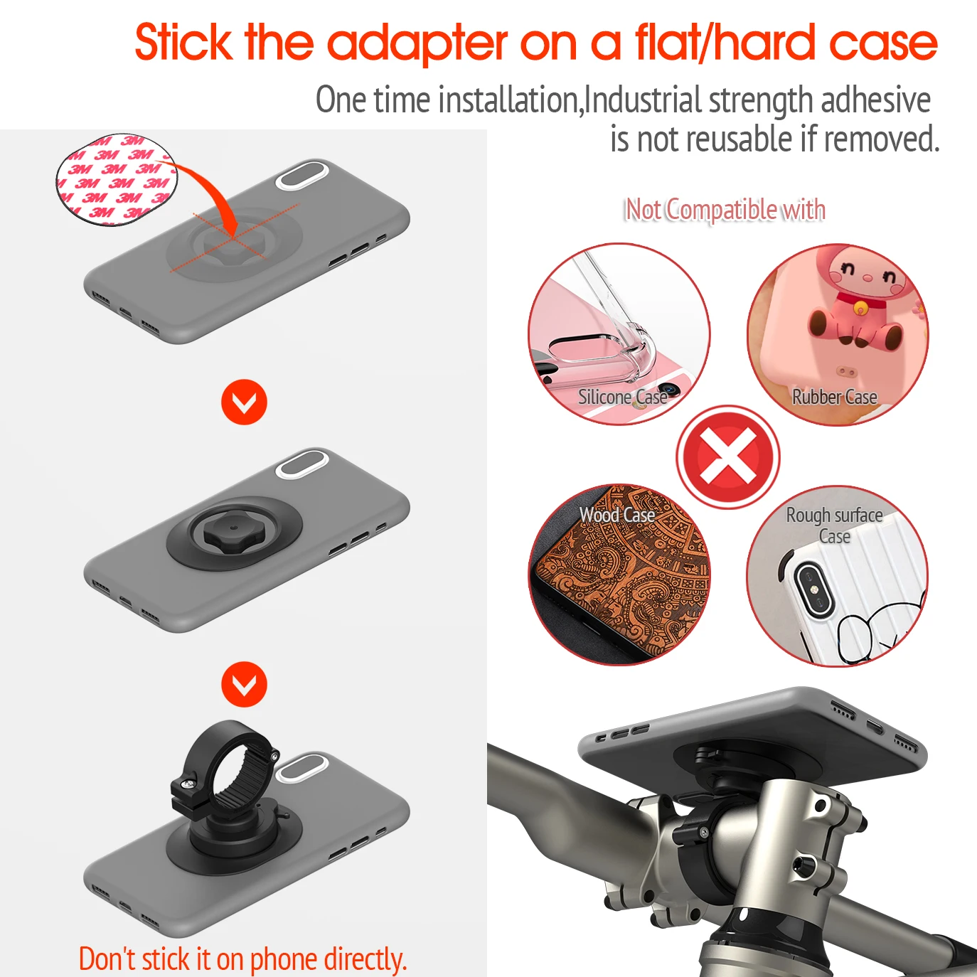 Universal phone holder for bike motorcycle phone holder Aluminum quick mount phone holder bike for Harley