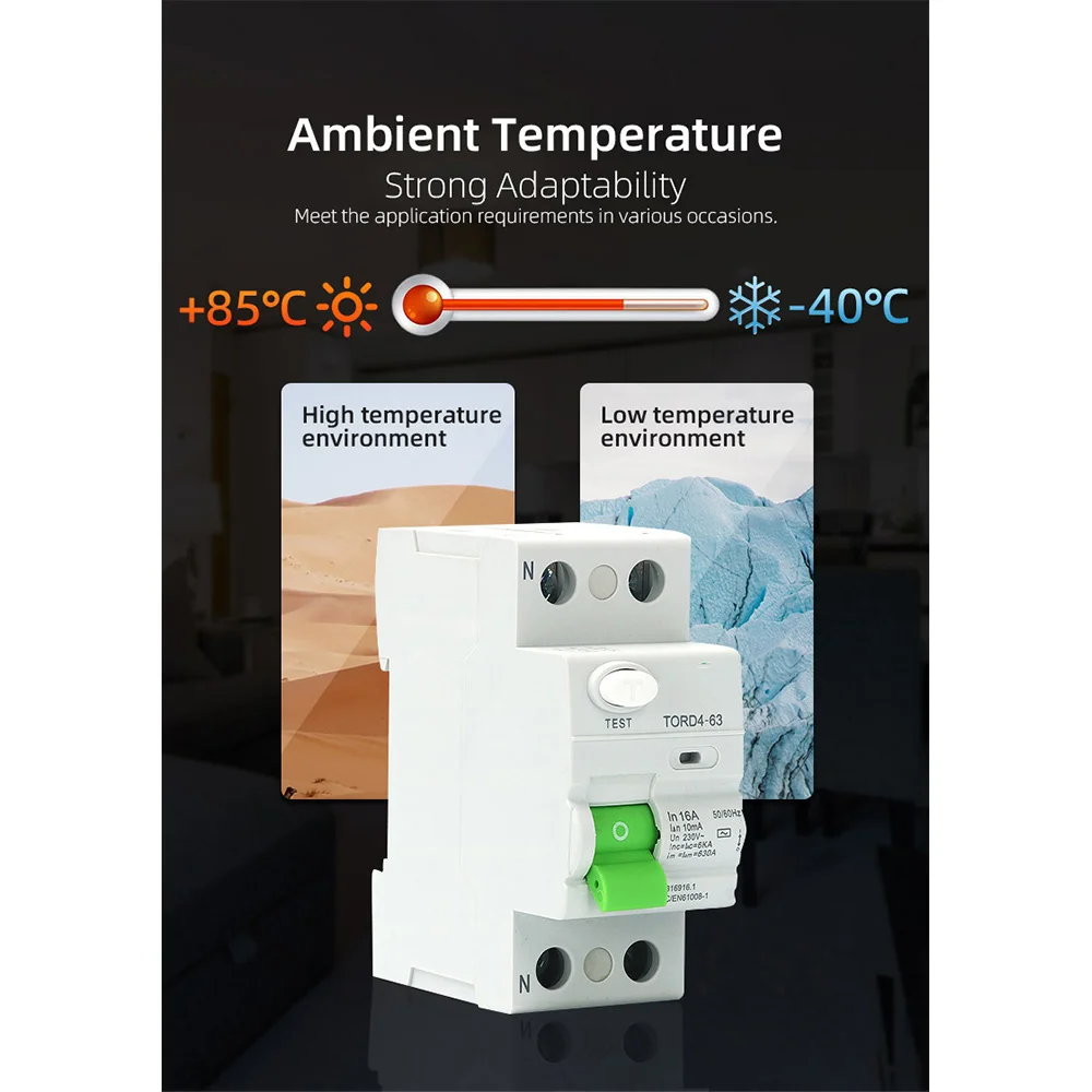 AC 2P 6KA RCCB RCD 230 В Автоматический выключатель остаточного тока Дифференциальный