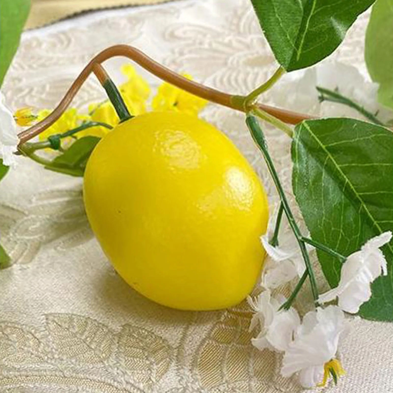 

Add Some Cheer to Your Home or Office with Our Realistic Lemon Garland with Eucalyptus Leaves and Yellow Lemons
