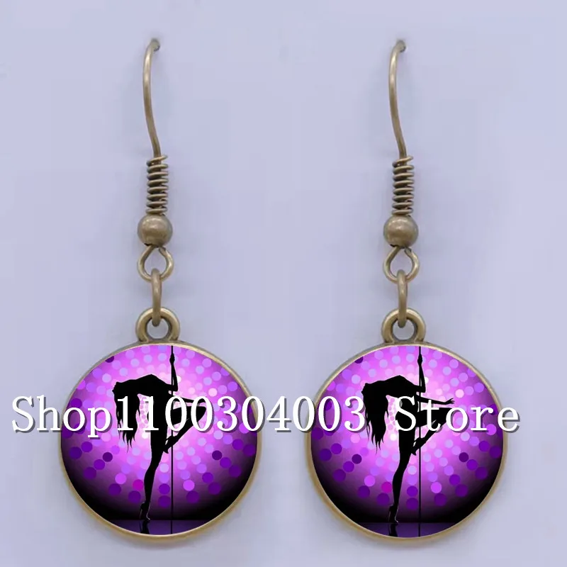 Модные выпуклые стеклянные серьги для танца шеста красивые танцоры стриптиз