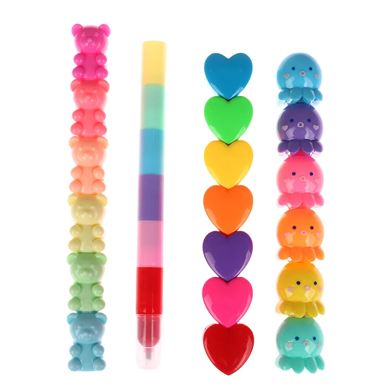 1Pc Creative Cat Claw Bear Shape Highlighter Cartoon Cute Can Be Separated Wide Pen Thick Pen Student Line Color Marker