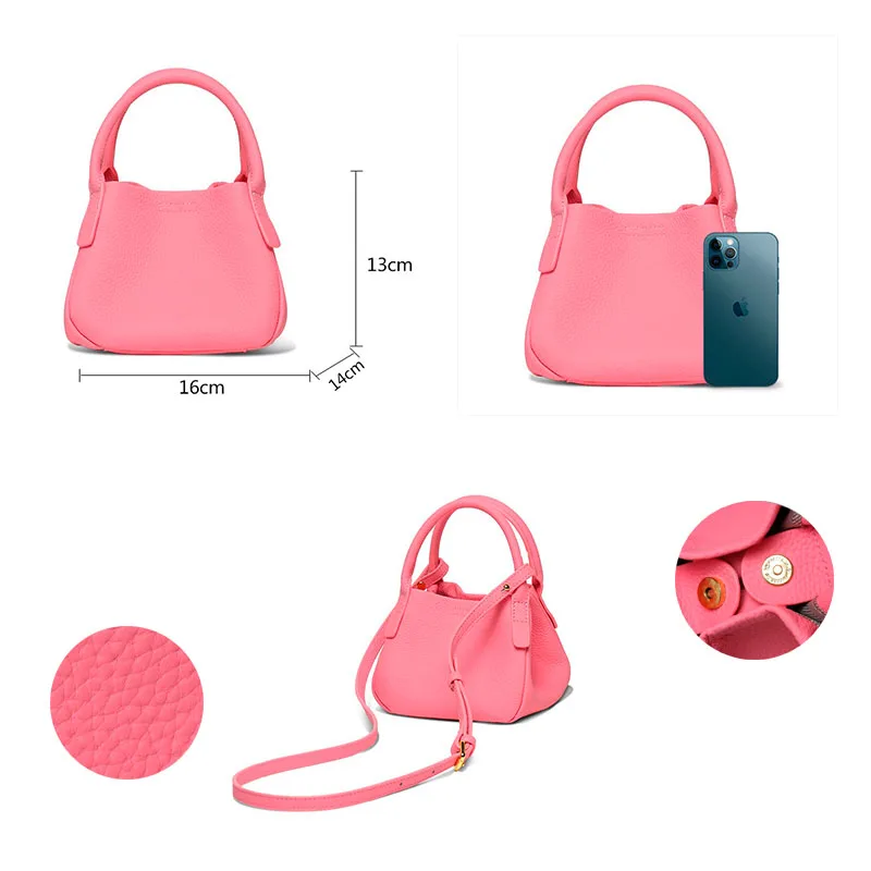 2022 New Luxury Soft Genuine Leather Women's Bag Cream Color Vegetable Basket Lady Handbag Brand Designer Shoulder Fashion Bag