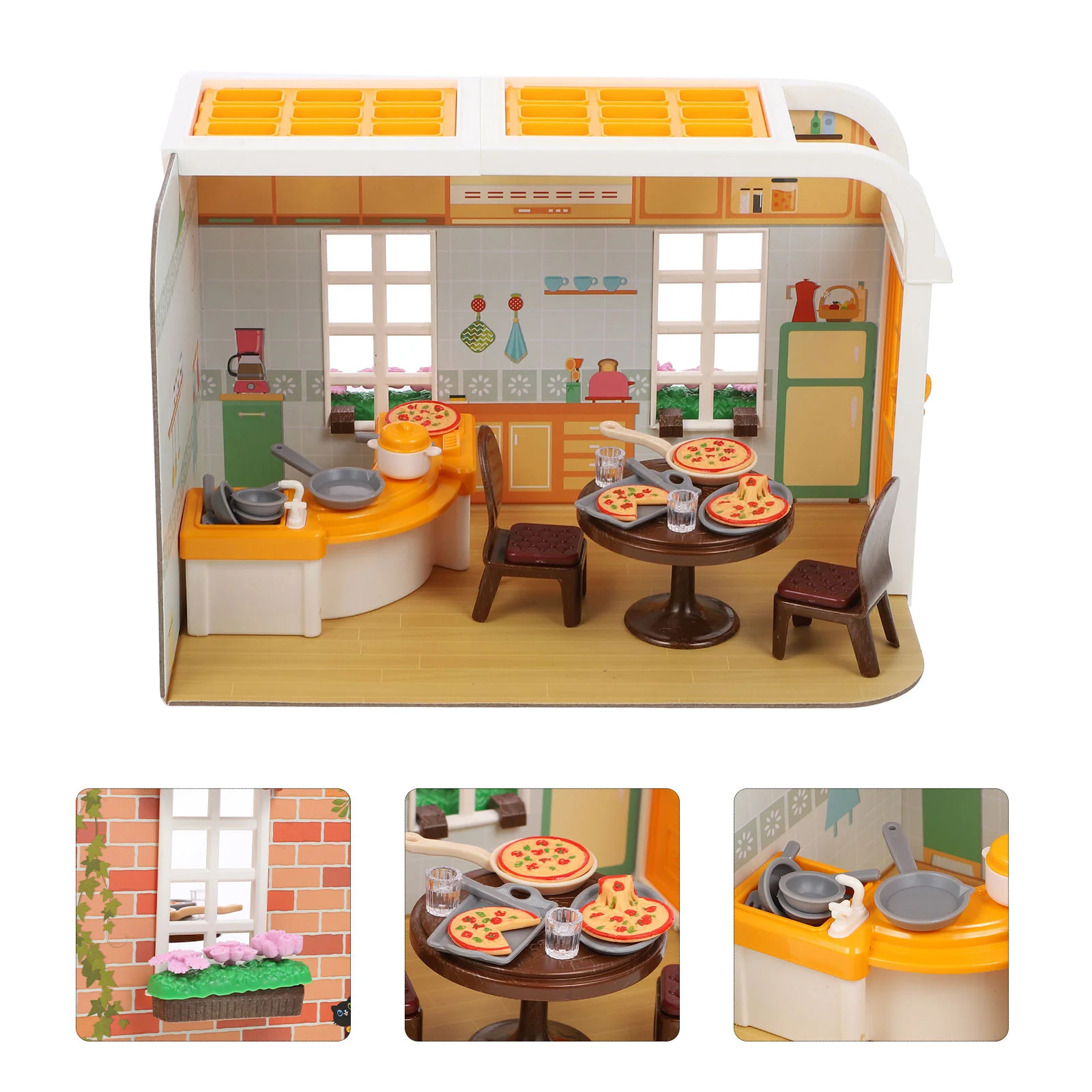 

1 Set Miniature Kitchen Scene with Furniture DIY Micro Scene for Kids