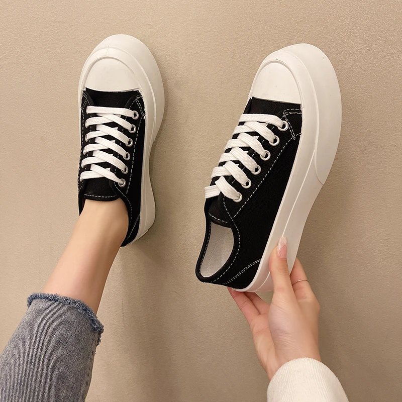 Women Flat Platform Canvas Shoes Spring Summer Fashion Round toe Casual  Shoes Ladies Sneakers - купить по выгодной цене | AliExpress