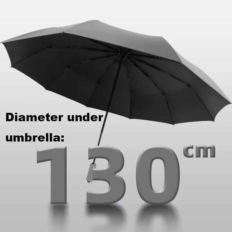 

130 cm Big Size Top Quality Umbrella Men Rain Woman Windproof Large Paraguas Male Women Sun 3 Folding Umbrella Outdoor Parapluie