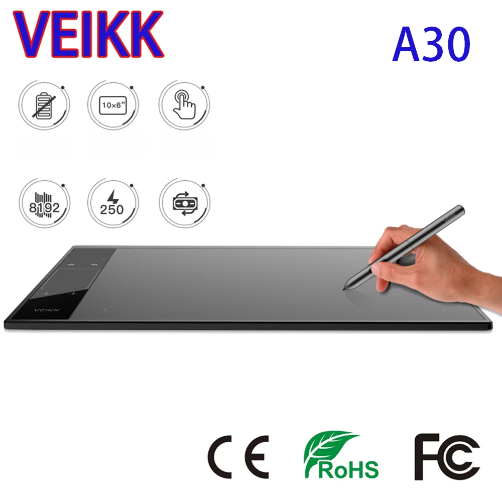 VEIKK A50 A30 Digital Tablet Graphics Drawing Tablet 