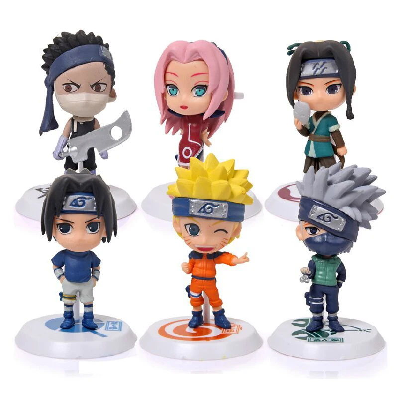 

6pcs/Set Naruto Shippuden Anime Action Figure Hatake Kakashi Q Version Model PVC Uzumaki Naruto Statue Collectible Toy Kid Gift