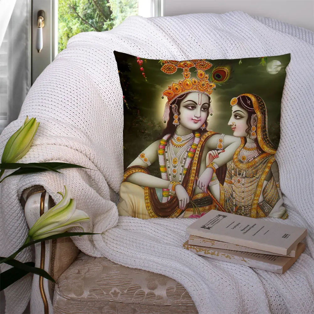 

Пользовательский чехол для подушки Radha Krishna, чехол для подушки, домашний декор для отеля, спинки сиденья автомобиля, дивана, чехол для подушк...