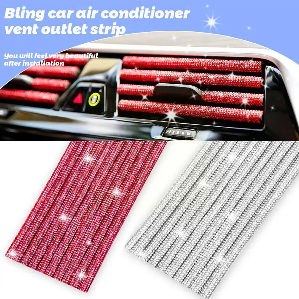

1 шт. декоративные полоски для автомобильных воздуховыпускных отверстий, обновленный дизайн интерьера автомобиля своими руками, хромированные цветные аксессуары для автомобиля, модификация F8Q7