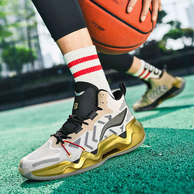 Trend fashion light protection basketball shoes wear-resistant high rebound real combat basketball shoes