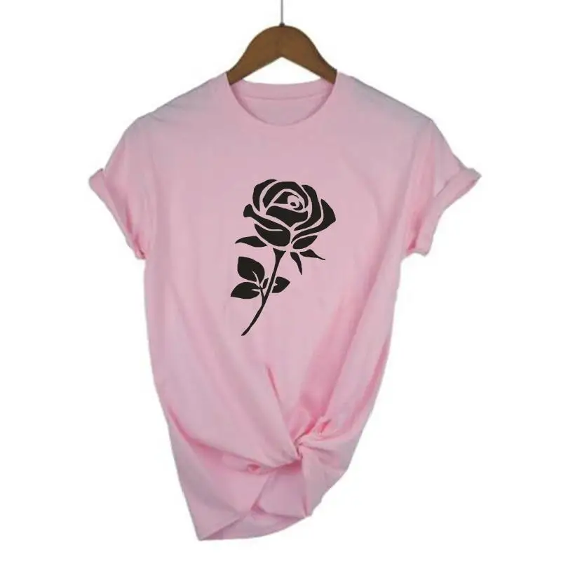 

Летняя футболка с коротким рукавом, Женская Модная хлопковая Футболка с цветочным принтом, женские топы, хлопковая повседневная женская фу...