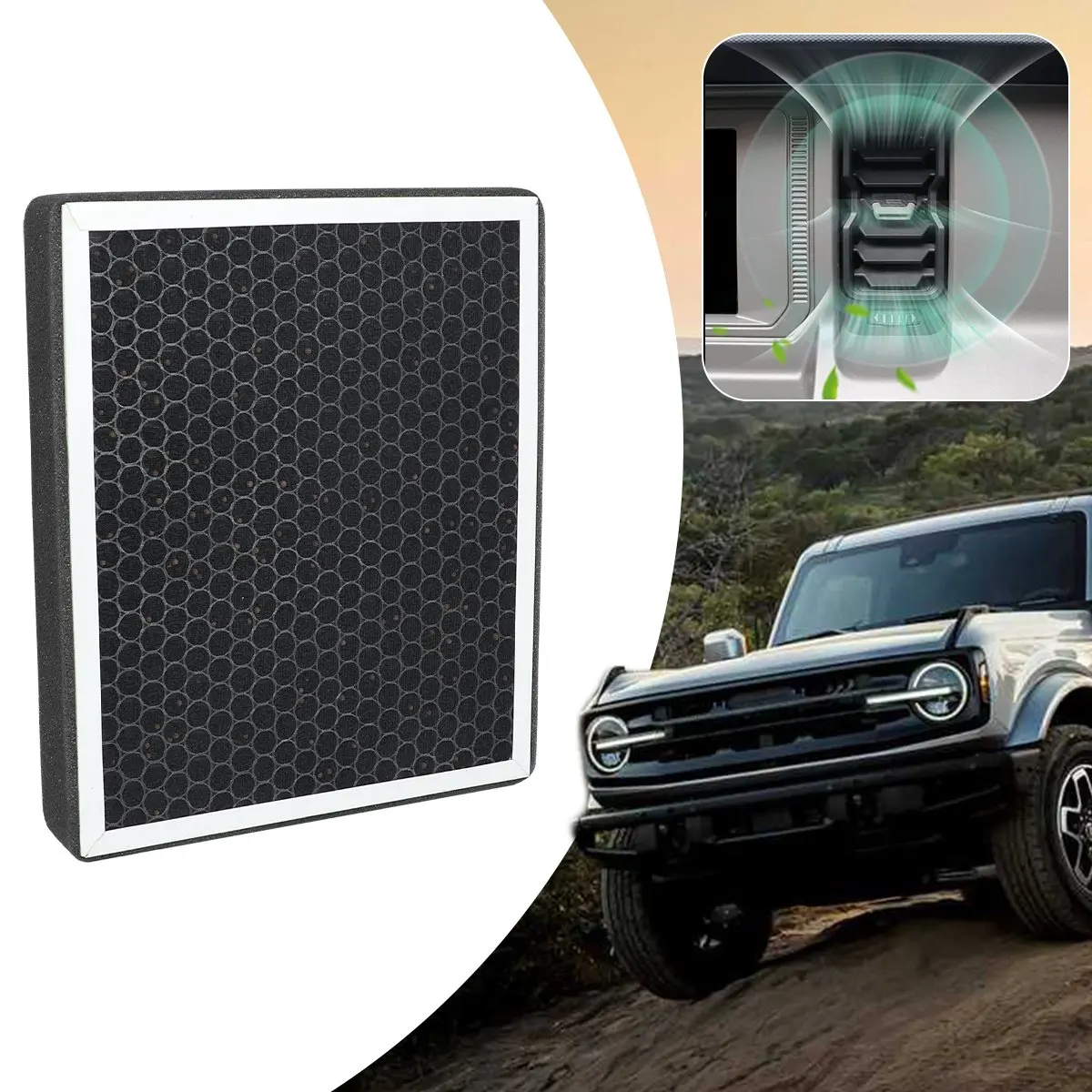 

Air Conditioning Filter for Ford Bronco Off-Road 2023 Accessories Refrigeration Filtration Auto Interior Parts Car-style Tools