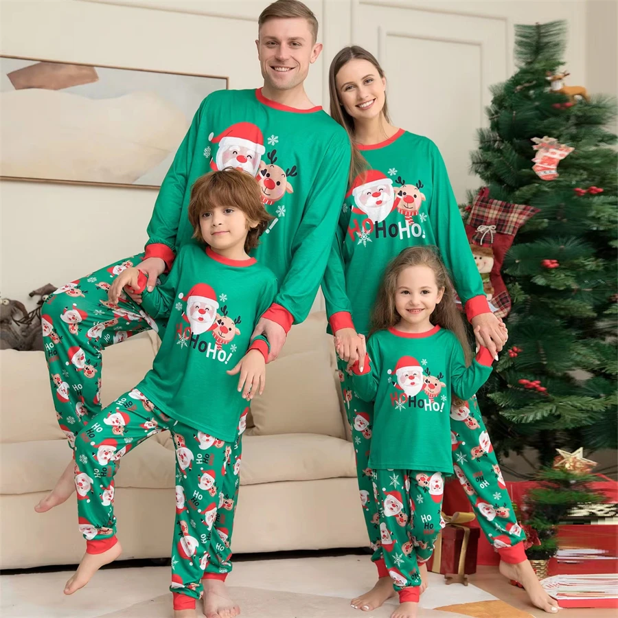 

Santa Claus Christmas Family Matching Outfits Look Father Mother Children Pajamas Sets Mommy and Me Xmas Pj's Clothes Tops+Pants