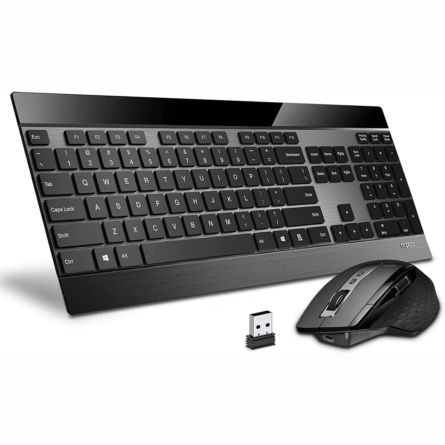 Rapoo 9900M Multi-Mode Bluetooth Wireless Keyboard and Mouse Combo Connect Up to 4 Devices Ultra-Slim Keyboard and Laser Mouse