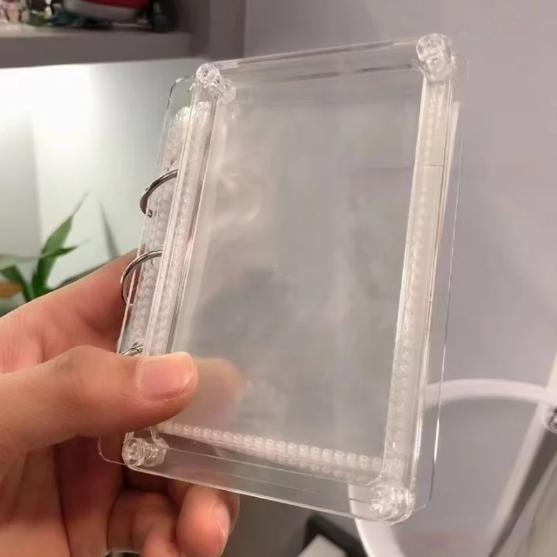 3-дюймовый мини-фотокарта Kpop переплет прозрачный акриловый альбом встроенный для