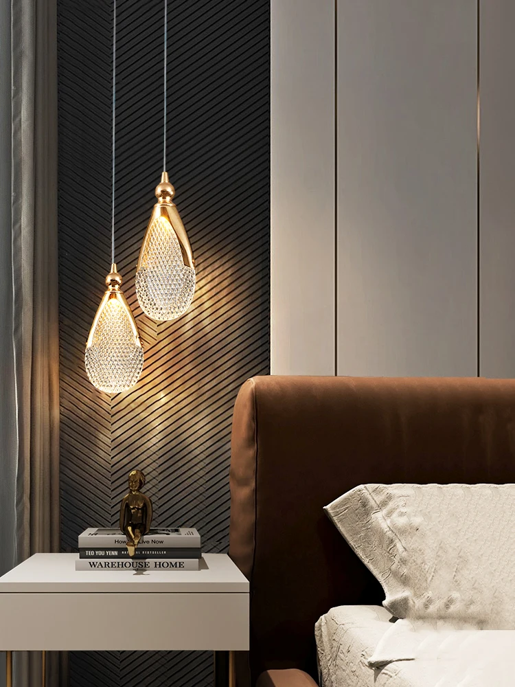 

Luxury Bedside Pendant Lamp Modern Simple Long Line Atmosphere Lamp Nordic Designer Bedroom Bedside Table Small Hanging Light
