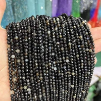 234mm black flower agate faceted round natural stone loose spacer beads for jewelry making diy bracelet necklace 15%e2%80%9d wholesale
