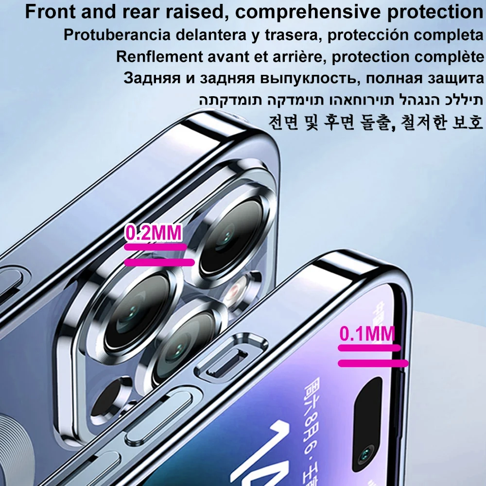 Гальванический магнитный прозрачный чехол для Samsung Galaxy S24 S23 S21 Fe S25 Ultra S22 Plus Magsafe