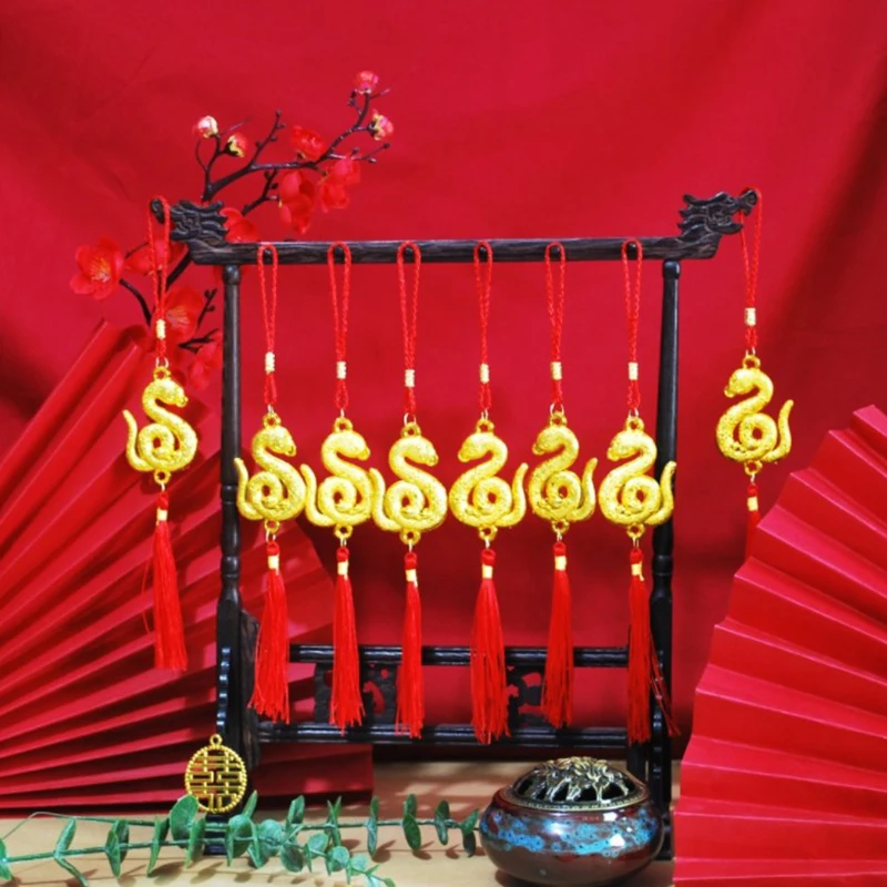 1 шт. 2025 год змеи позолоченный пластиковый Зодиак Змея кулон счастливый талисман