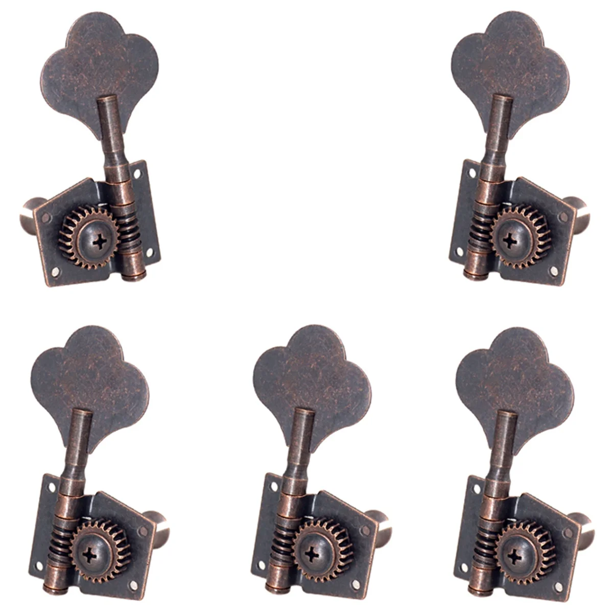 

5Pcs Guitar Vintage Open Tuning Key Pegs Tuners 1L4R for 5 Strings Bass Red