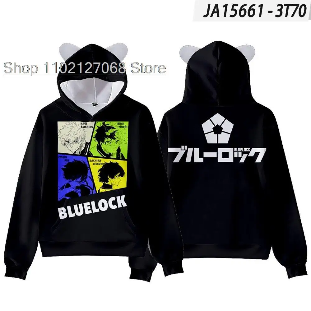 

Новинка толстовка с капюшоном с кошачьими ушками аниме синий замок костюм для косплея по футболу Isagi Yoichi свитер с капюшоном бахира мегуру хи...