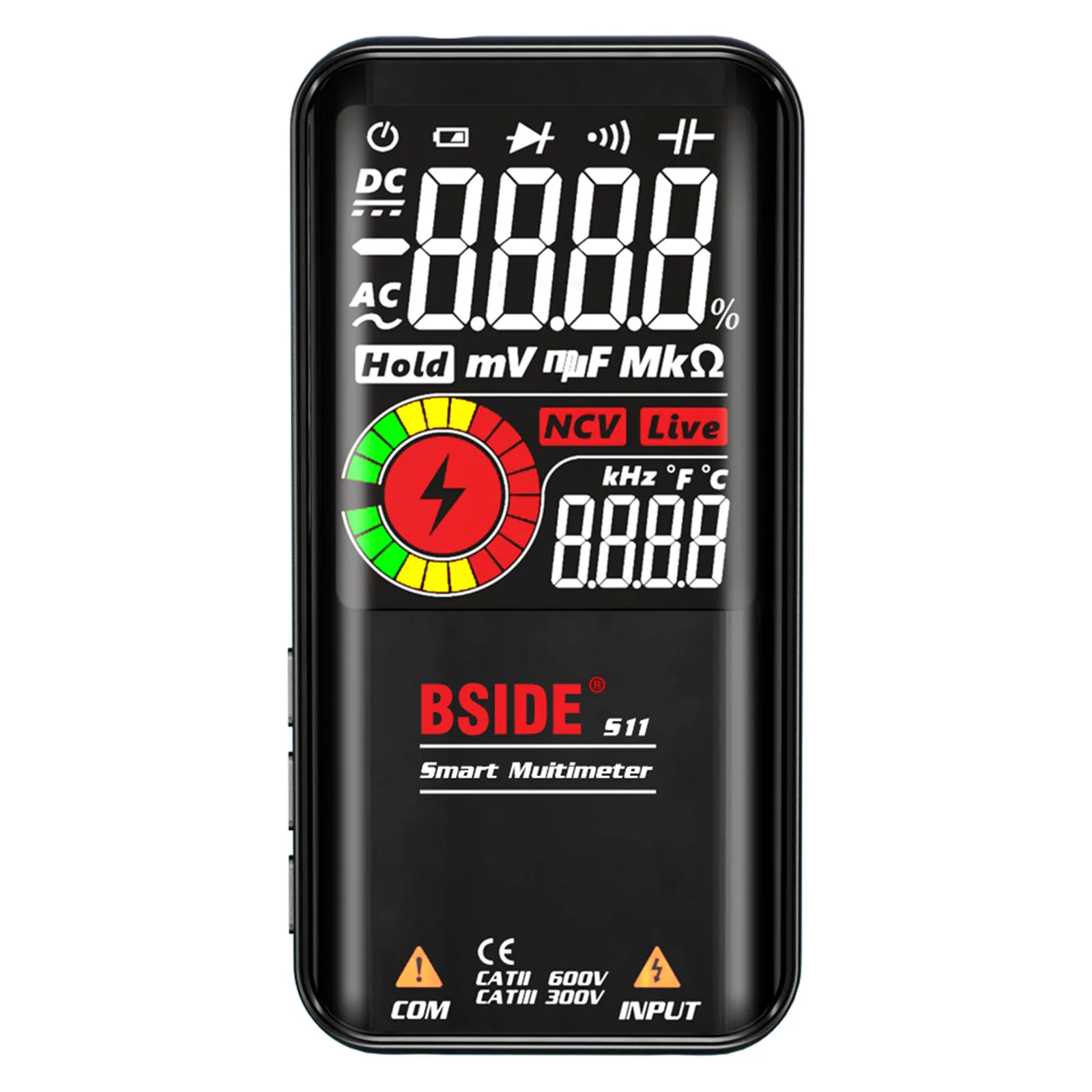 

Digital Multimeter Front Button Free Design NCV Mode HD 3.5" Color Lcd 3 Results Display Screen Diode Test digital