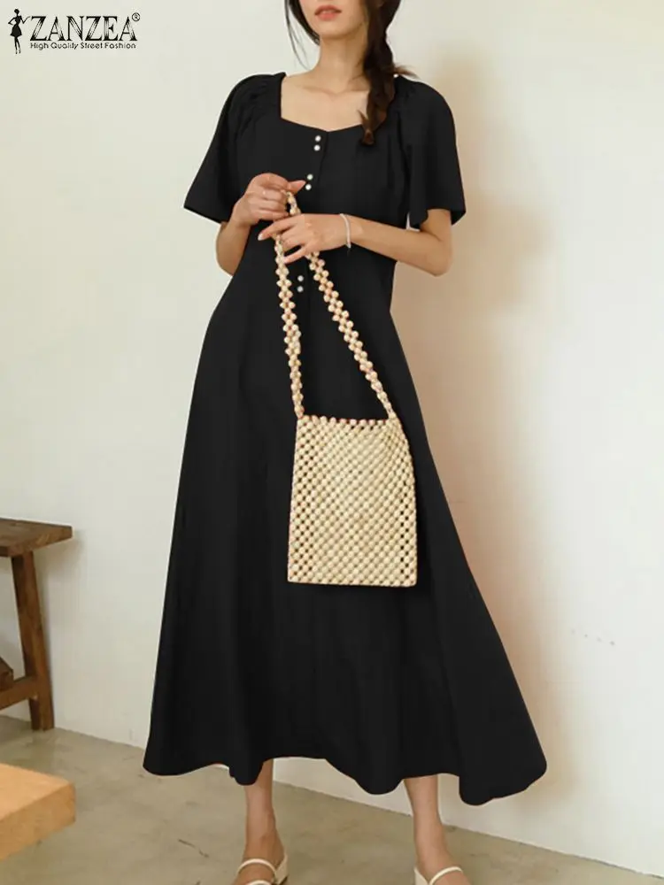 

Платье женское средней длины с коротким рукавом, офисный праздничный Модный повседневный однотонный свободный сарафан, большие размеры, лето 2023