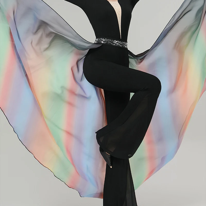 Современный танец стразы градиент на талии живота набедренный шарф плавающая