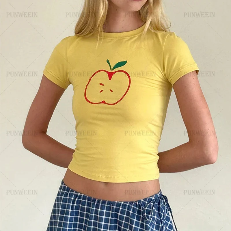 Уличная футболка Y2K Harajuku в стиле хип-хоп ретро укороченные топы с графическим